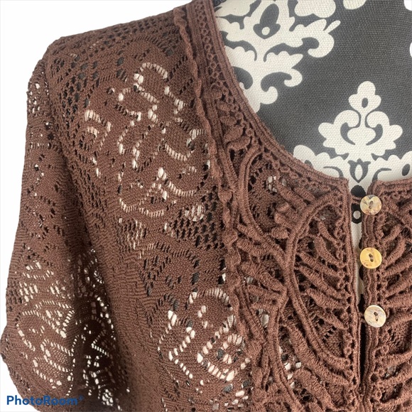 Knitted Peplum Brown Top - Picture 5 of 14